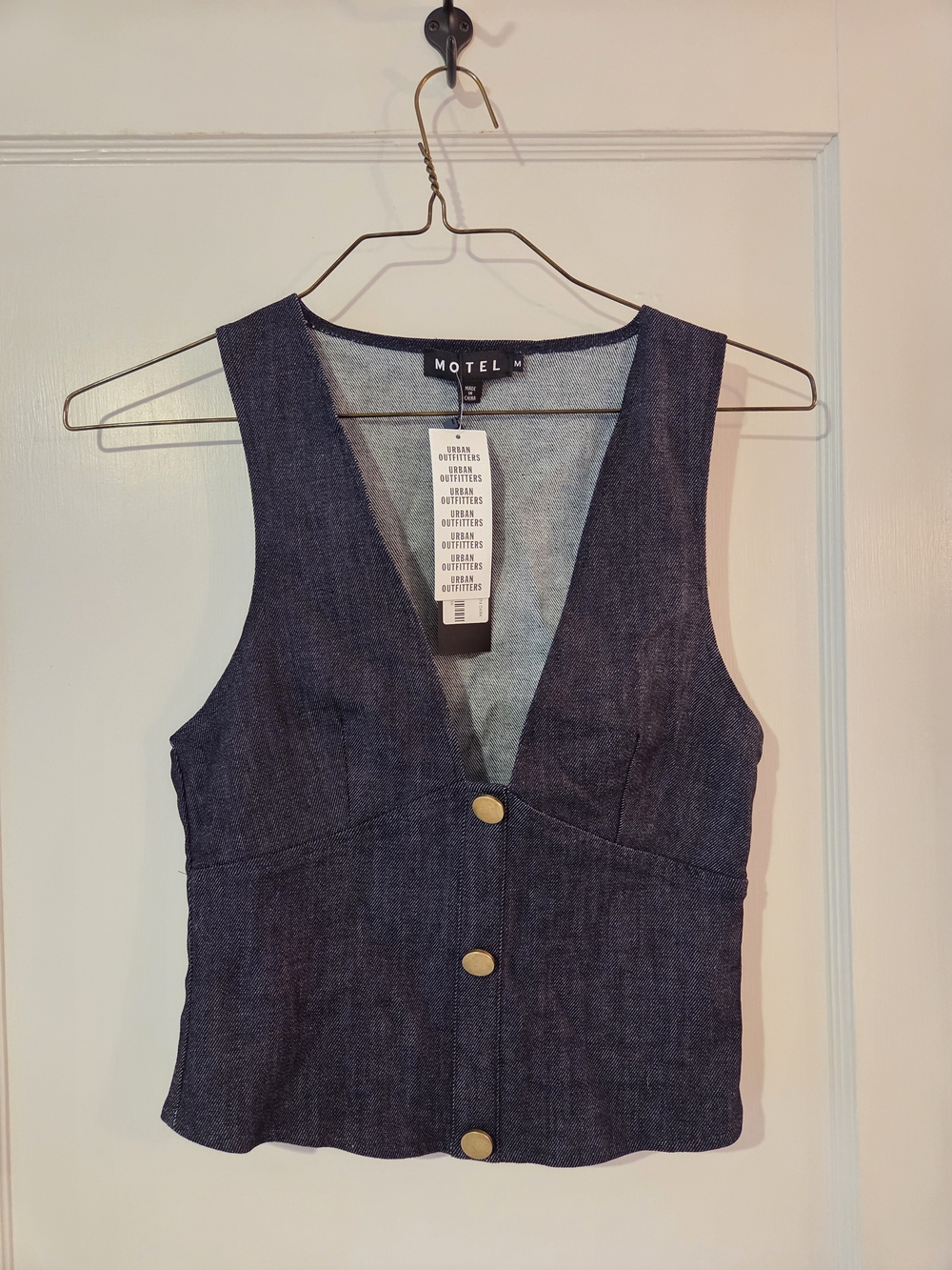 Urban Outfitters Denim Low Cut Halter Top, NWT